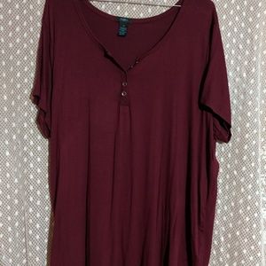 Burgundy short sleeve top